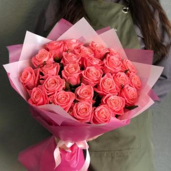 Розовые розы 50 см 25 шт. (Россия) Артикул  36630msk