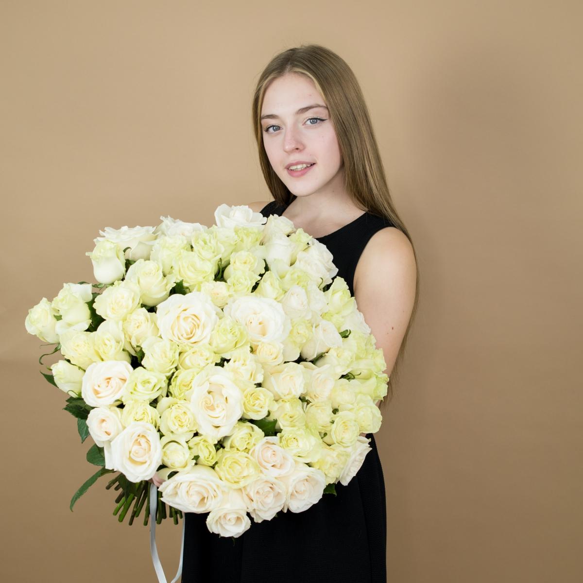 Белые эквадорские розы (40 см)