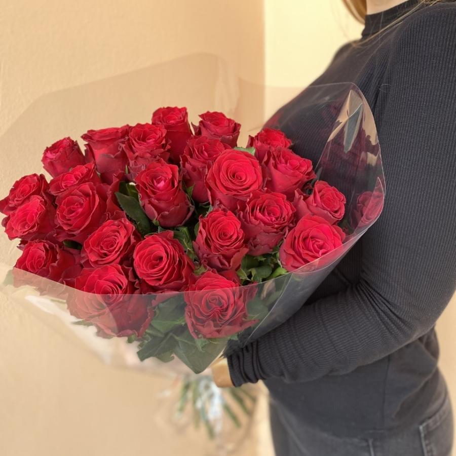 Красные эквадорские розы (50 см)