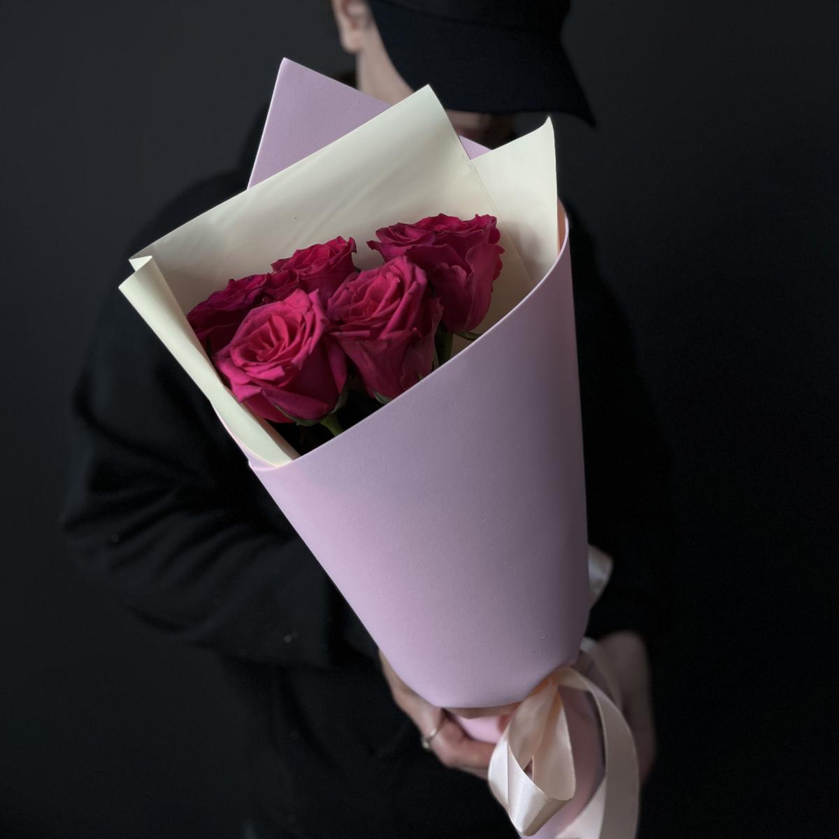 Розовые эквадорские розы (40 см)