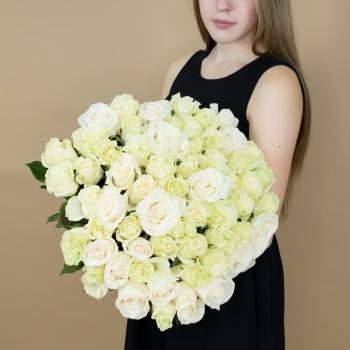 101 белая эквадорская роза (40 см)