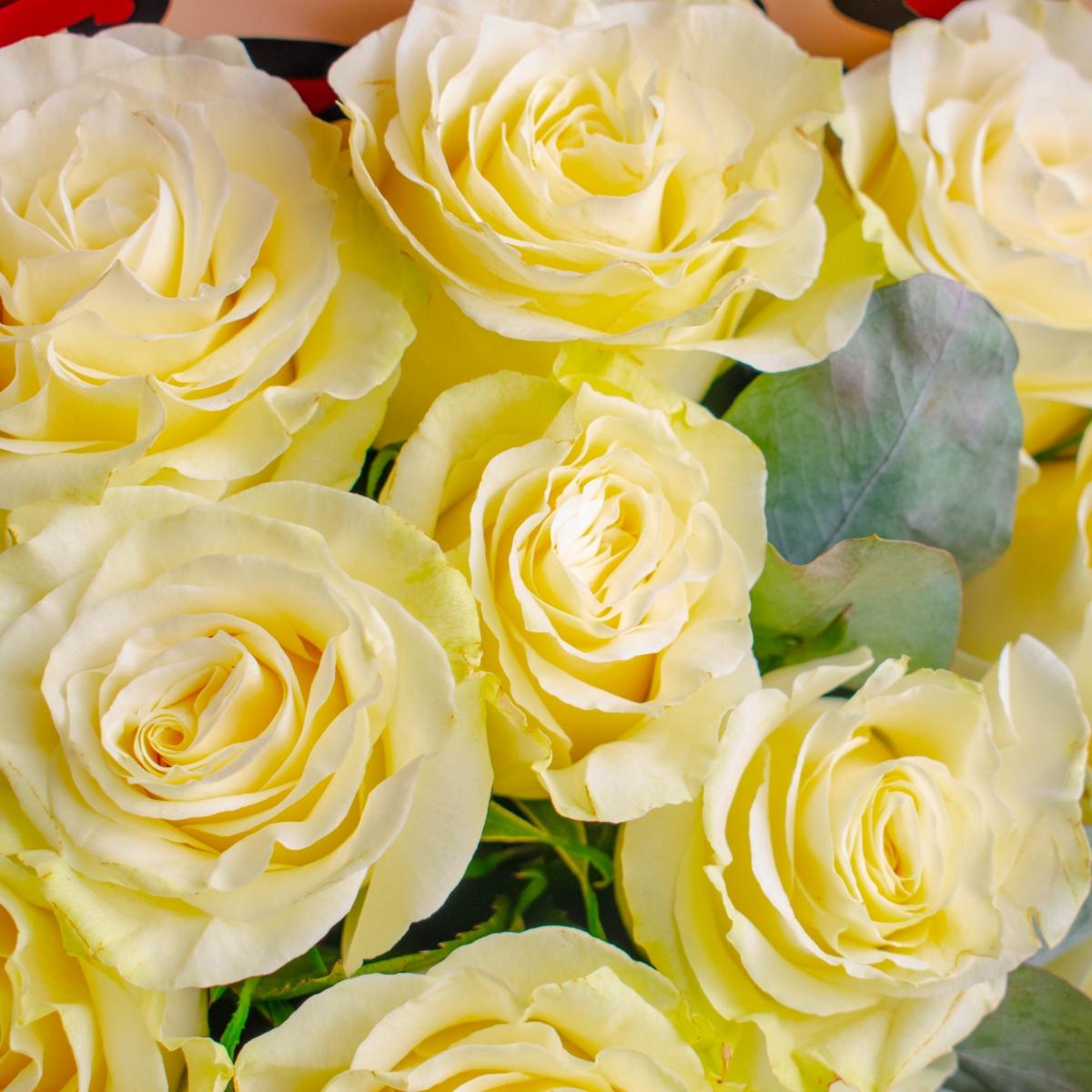 Белые розы  40 см 15 шт код:м2.9